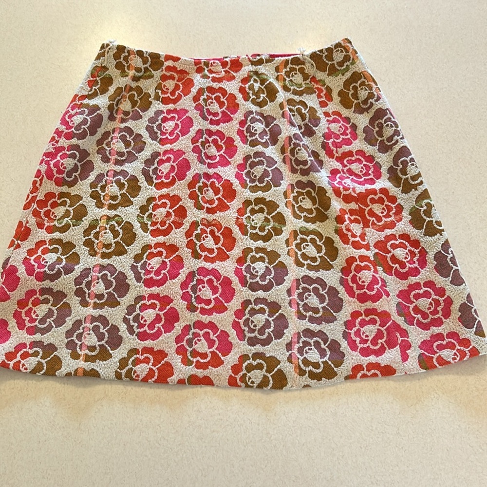 Bill Atkinson Glen of Michigan 1960s Textured Retro Vintage Floral Skirt Size 10